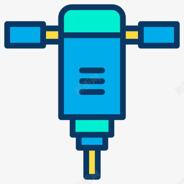 手提钻工业52线性颜色图标图标