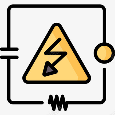 信号电工工具和元件9线颜色图标图标