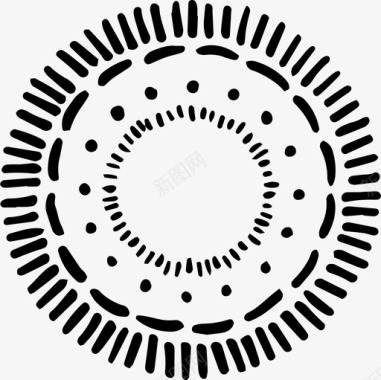 手绘部落图案波西米亚圆圈图标图标