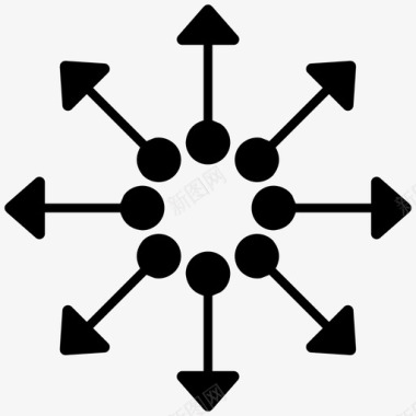 旋转方向分散箭头方向图标图标