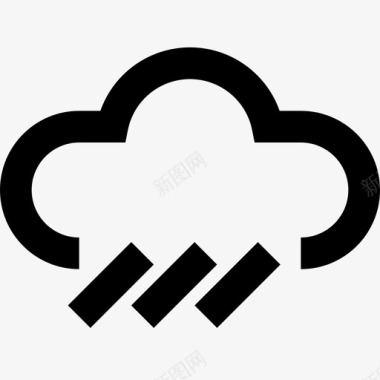 雨纷纷雨云多云图标图标
