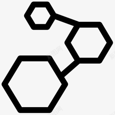 矢量零食有机标识化学环分子图标图标