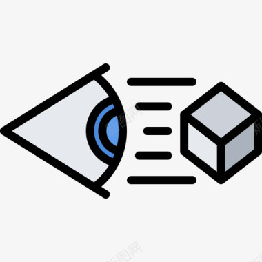 图标眼睛观察眼睛虚拟现实90彩色图标图标