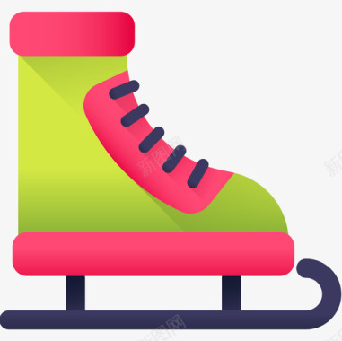溜冰鞋冬季68彩色图标图标
