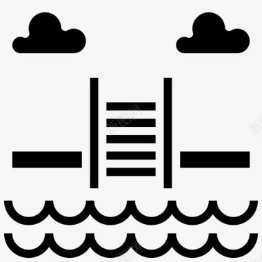 跳水游泳池跳水37填充图标图标
