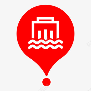 红色收纳盒水厂-气泡-红色图标