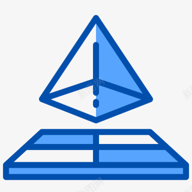 金字塔3d打印3蓝色图标图标