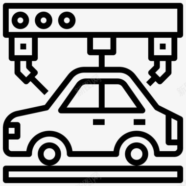 山3D汽车3d打印48线性图标图标