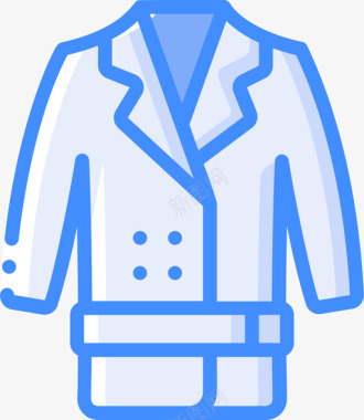 蓝色外套时装和服装图标图标