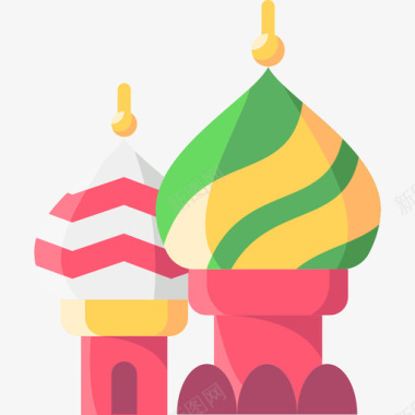 大教堂圣巴兹尔大教堂地标30平坦图标图标