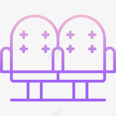 电影光盘电影院座位62号电影院轮廓坡度图标图标