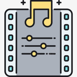 视频配乐配乐视频制作16线性彩色图标高清图片