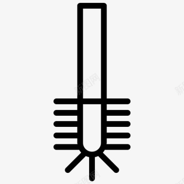马桶刷浴室32线性图标图标