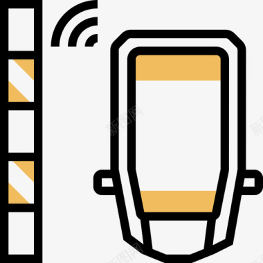 驻车传感器智能汽车3黄色阴影图标图标