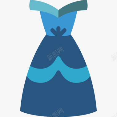 连衣裙公主3号扁平图标图标