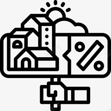 英文折扣折扣房地产204直线图标图标