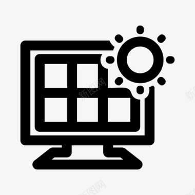 绿色能源图标太阳能电力能源图标图标