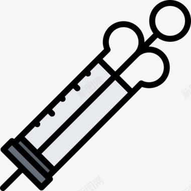 彩色木纹注射器医疗器械27彩色图标图标