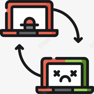 icon交换交换网络犯罪19线性颜色图标图标