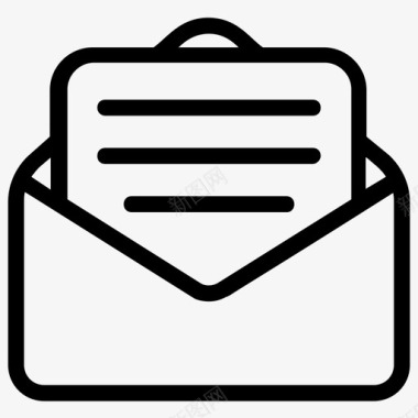打开的消息信封文件邮件图标图标