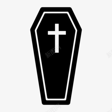十字架棺材盒子十字架图标图标