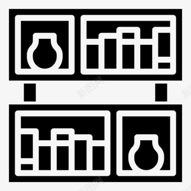 仓库分发书架图书馆仓库图标图标