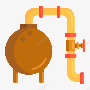 扁平油气蓄水池图标图标