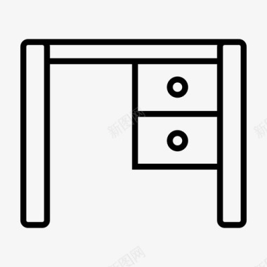 抽屉办公桌办公桌装饰家具图标图标