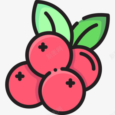 蔓越莓果实18线形颜色图标图标