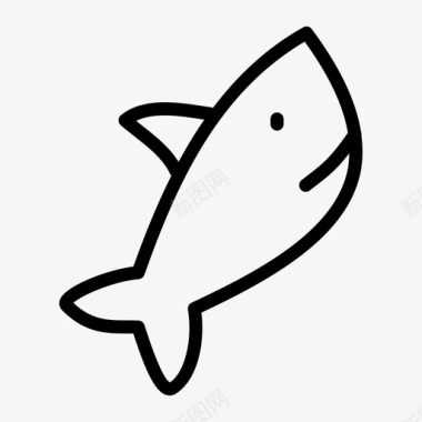 简单的鲨鱼鱼被拉稀的生物图标图标