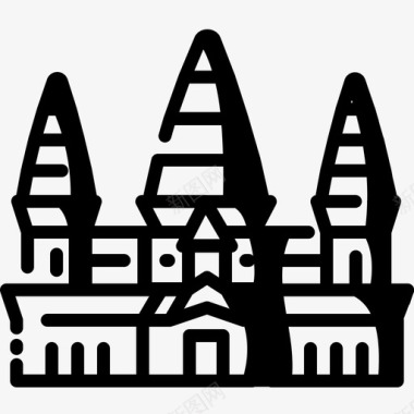 吴哥窟建筑柬埔寨图标图标