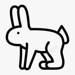 站着的兔子站着的小兔子小兔子图标高清图片