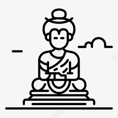 佛像地标泰国图标图标