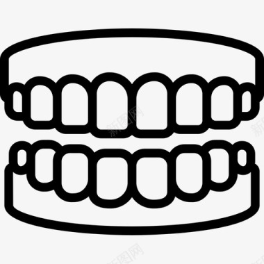 牙齿图标牙齿牙科学4线形图标图标