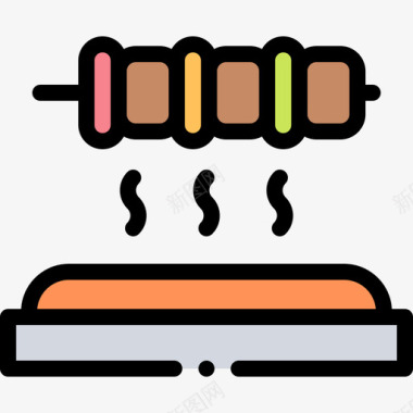 烧烤海报设计烧烤烧烤38线性颜色图标图标