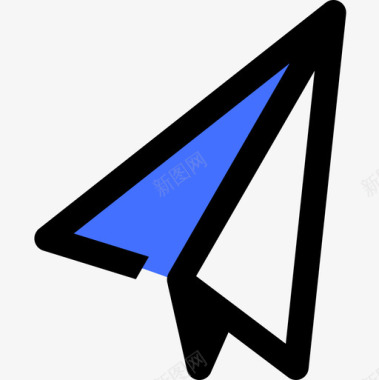纸飞机创意8蓝色图标图标