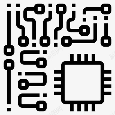 处理器芯片组电子图标图标