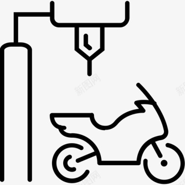 3D韩国菜摩托车印刷印刷技术图标图标