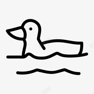其他生物鸭子游泳鸟水图标图标