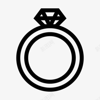戒指珍珠圆圈未婚夫戒指图标图标