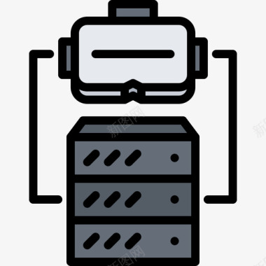 VR宣传Vr眼镜虚拟现实90彩色图标图标