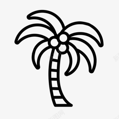 棕榈树自然夏季图标图标