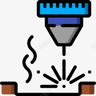 激光特效背景激光切割机切割1线性颜色图标图标