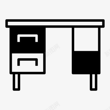 抽屉办公桌办公桌装饰家具图标图标