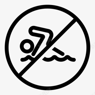 禁止游泳危险风险图标图标