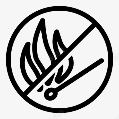 禁止火灾明火禁止图标图标