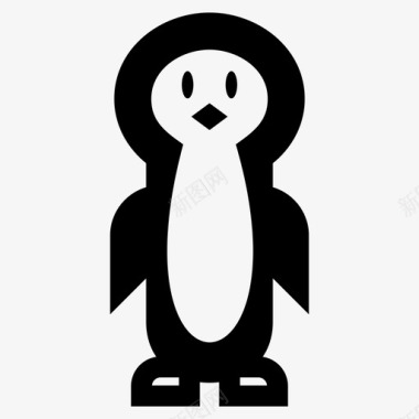 雪地企鹅动物鸟类图标图标