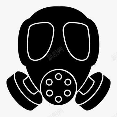 防护消防员防毒面具设备防毒面具图标图标