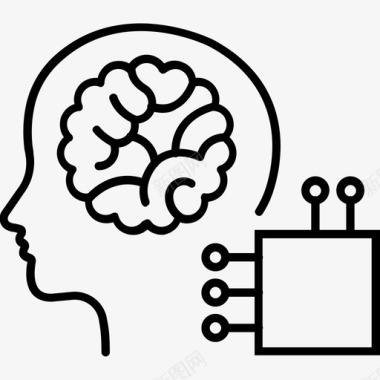大脑数字科技机器人人工大脑图标图标