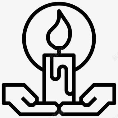 祈祷蜡烛文化图标图标